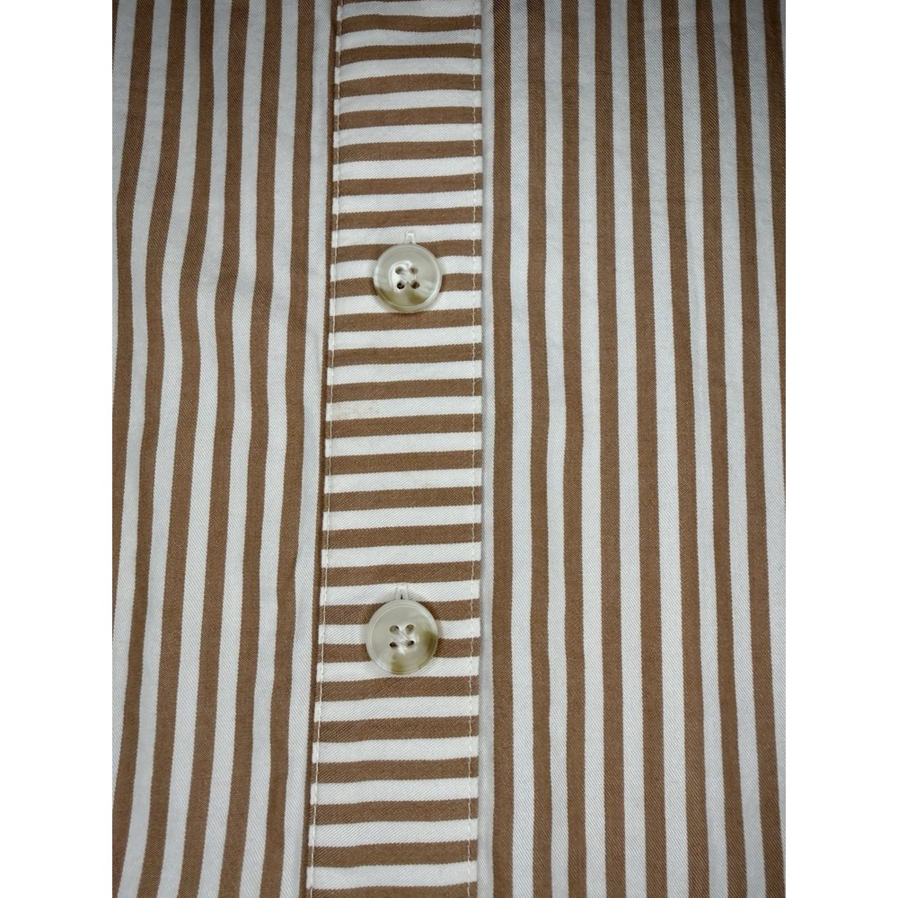 Madewell Top Womens Medium Brown White Casual Beach Lightweight Tunic - Picture 7 of 11